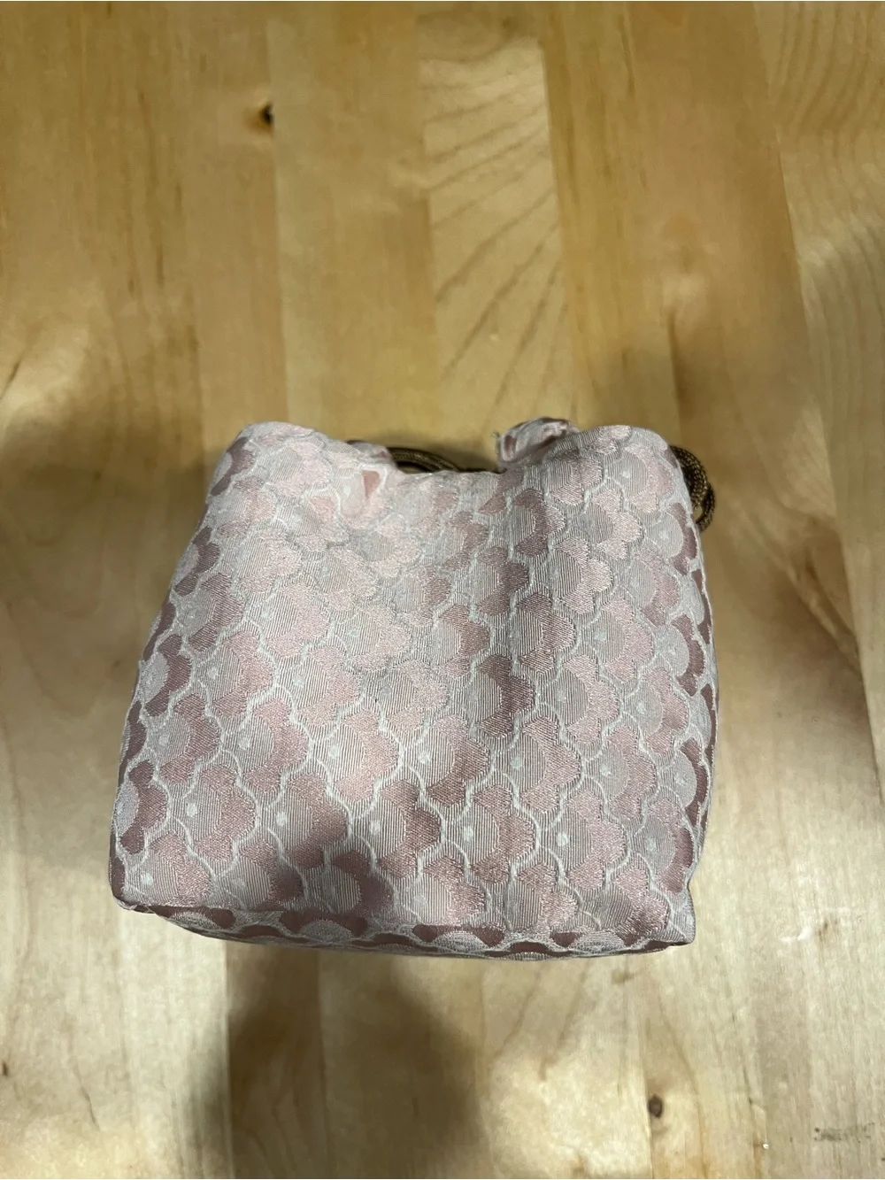 Pink Floral Drawstring Dumpling Cosmetic Pouch